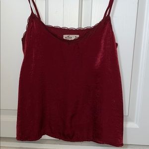 Satin camisole with lace detail
